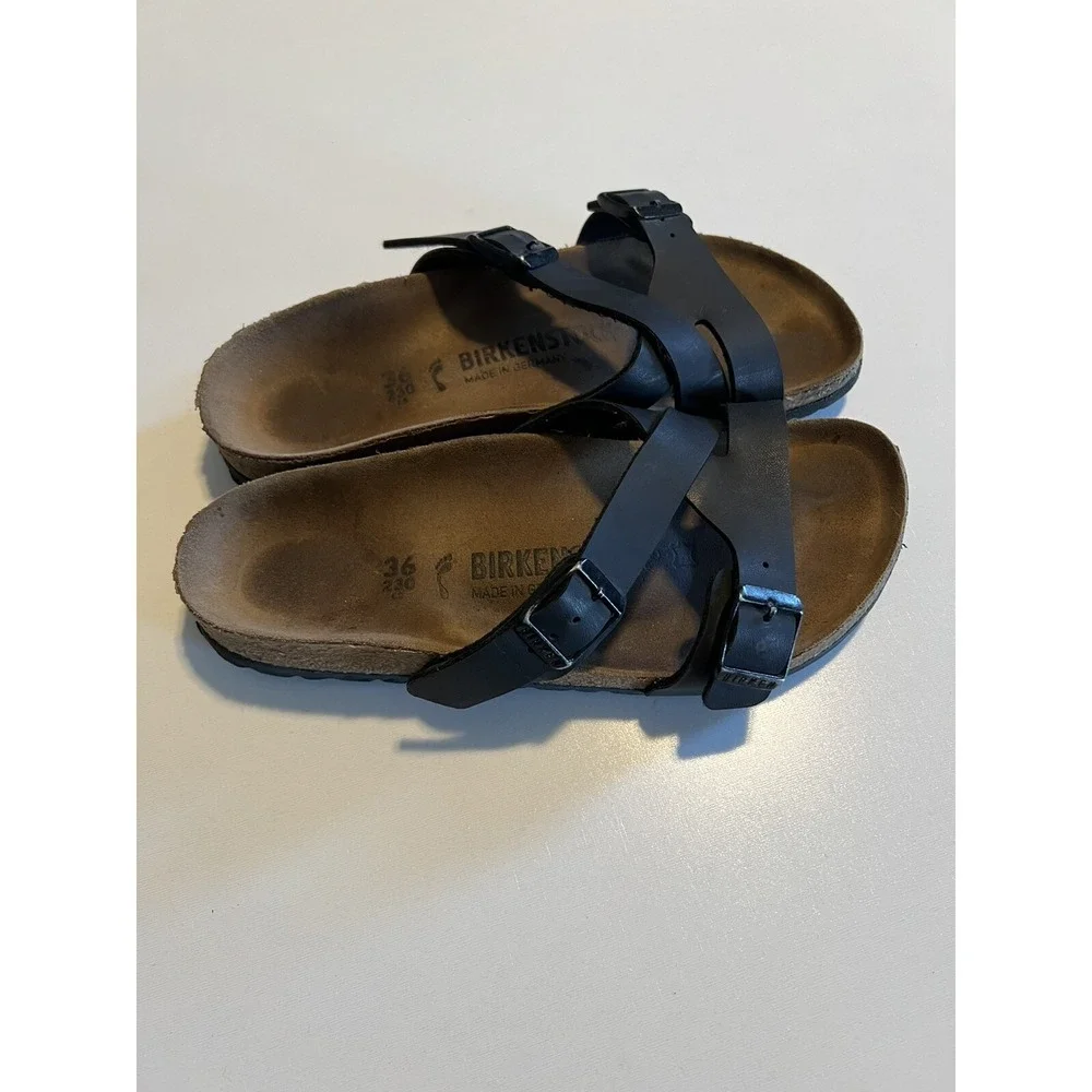 Birkenstock Yao‎ Birko-flor Balance Black  Sandals - Women's Size US 5/5.5 EU 36